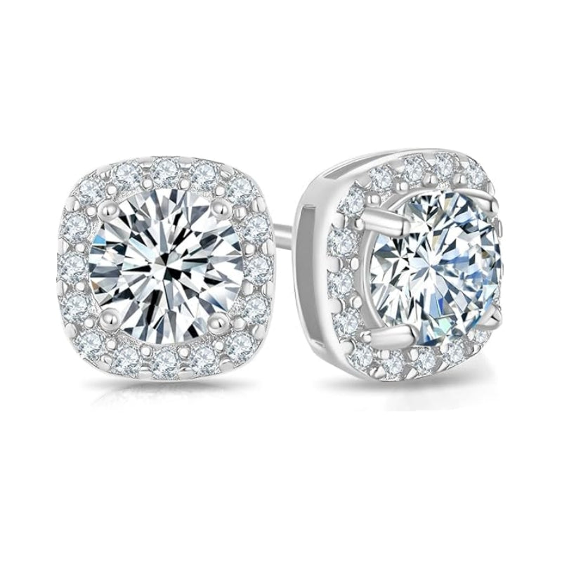 SQUARE ZIRCON STUD EARRING