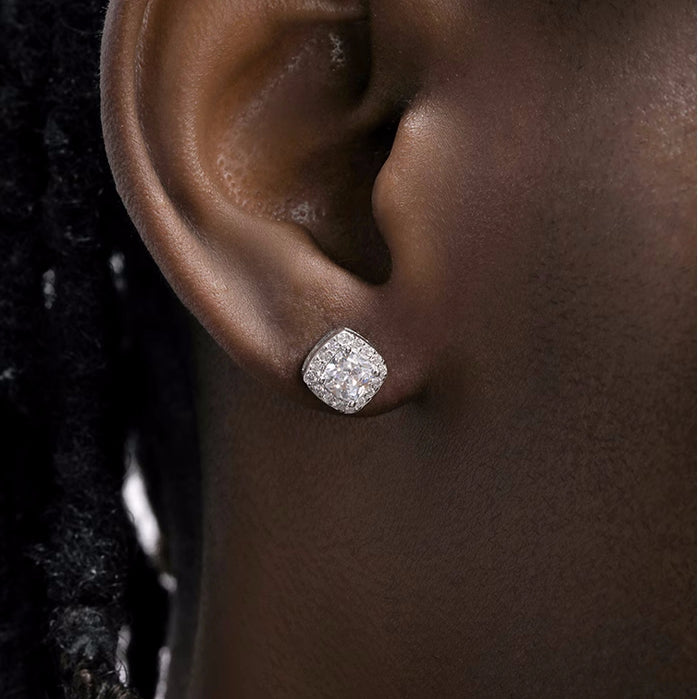 SQUARE ZIRCON STUD EARRING